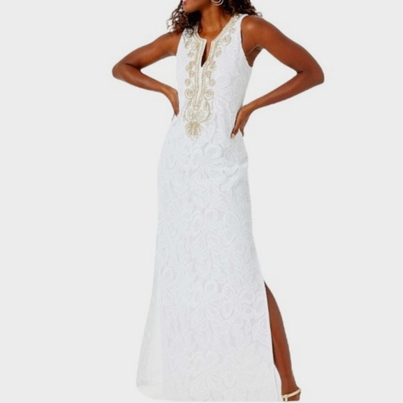 Lilly Pulitzer Dresses & Skirts - NWT Lilly Pulitzer Carlotta Maxi Dress Resort White Wildflower Lace Sz 4 Tall